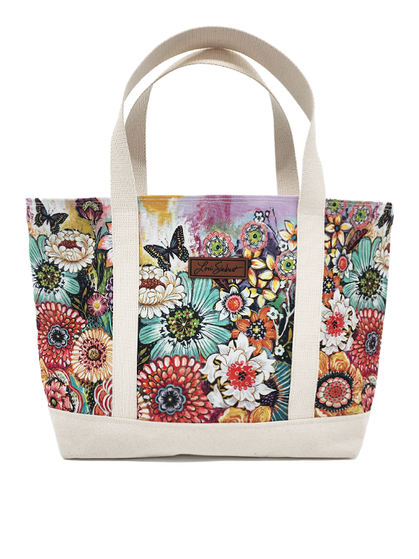 Lori Siebert "Blooms and Butterflies" Large Tote Bag (PRE-ORDER for 8/25/23)