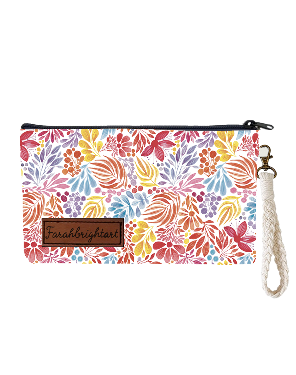 Farahbrightart "Watercolor Plants" Zippered Wristlet (PRE-ORDER for 8/23/24)