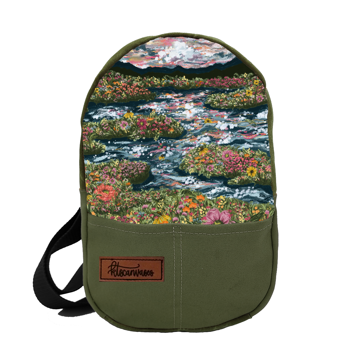 KT's Canvases "Mountain Garden" Slingback Bag (PRE-ORDER for 5/20/24)